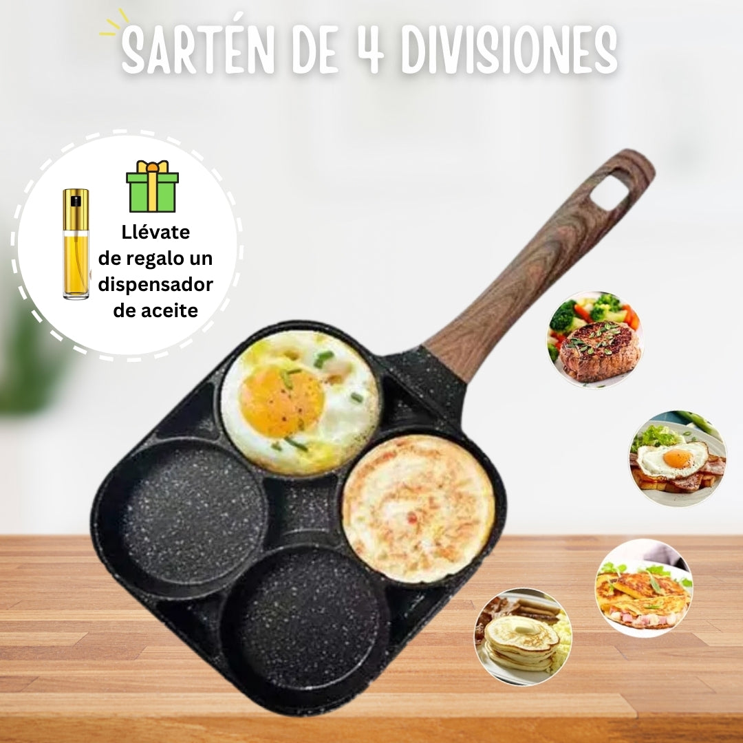 Sartén de 4 divisiones