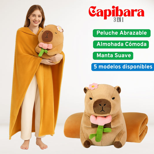 Peluche Capibara 3 en 1 (Grande de 40cm)